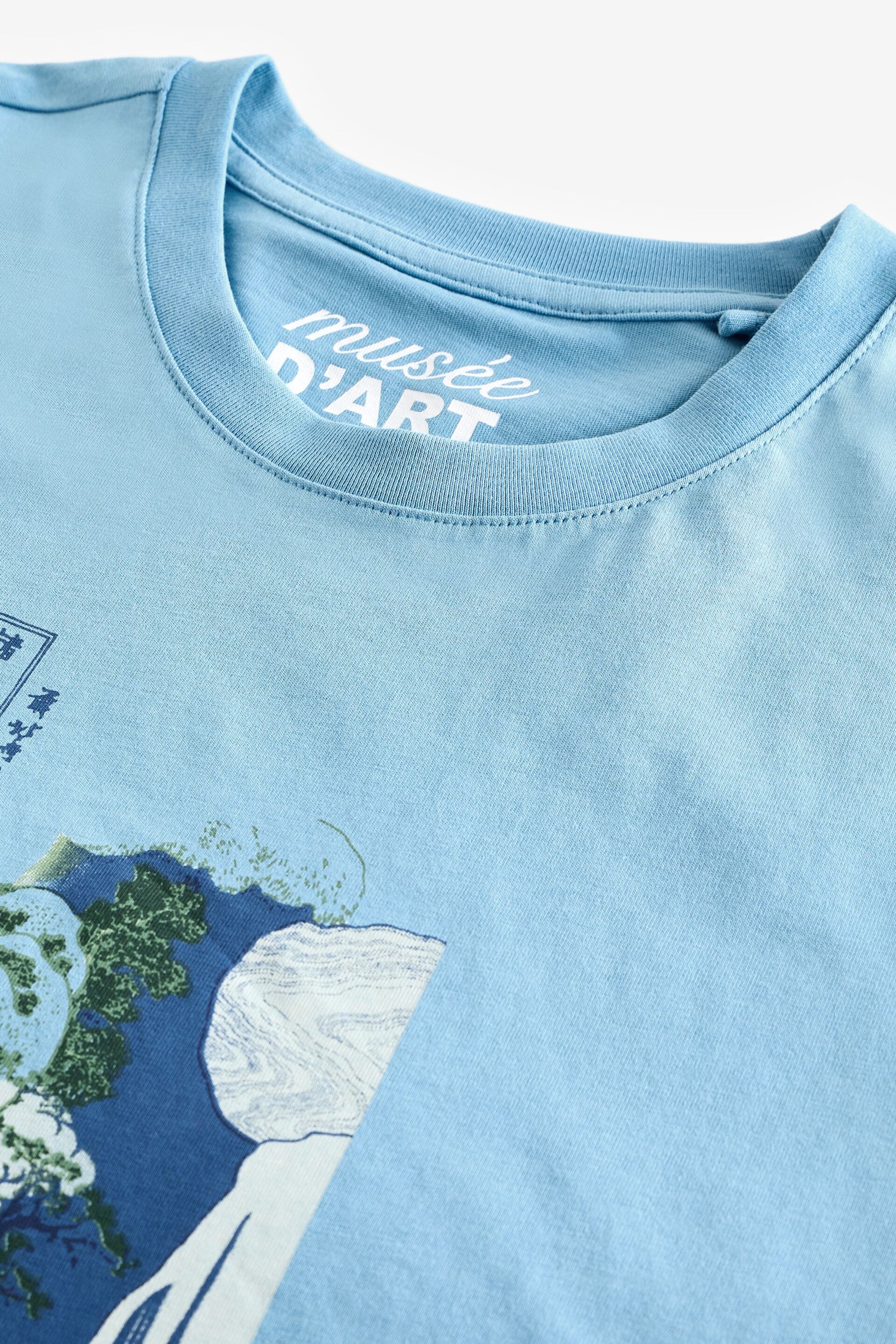 Blue Hokusai Waterfall Artist Licence T-Shirt - Image 6 of 7