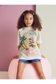 Cream Oversized Sequin Minnie Mouse License T-Shirt (3-16yrs) - Image 1 of 7