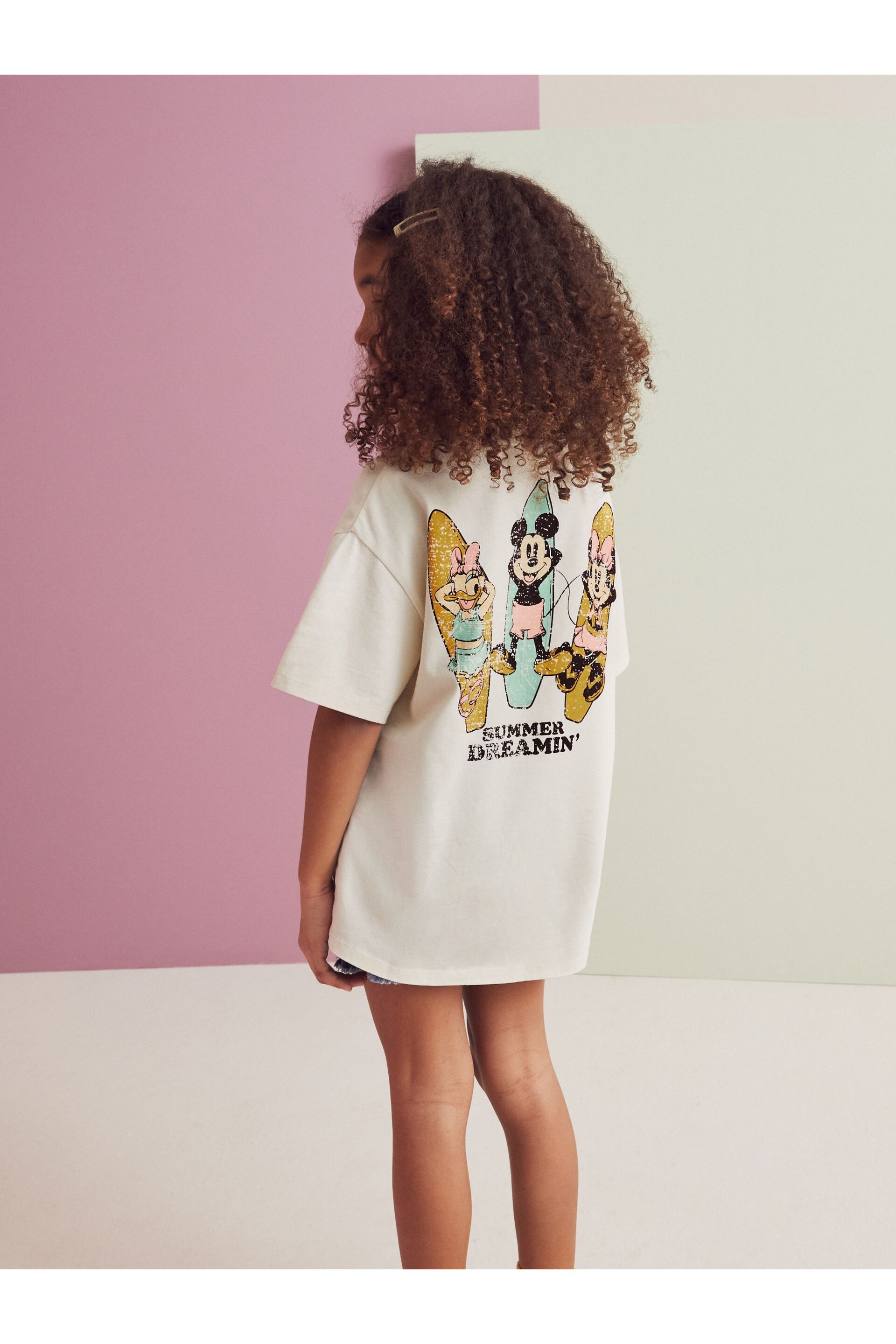 Cream Oversized Sequin Minnie Mouse License T-Shirt (3-16yrs) - Image 3 of 7