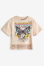 Ecru Butterfly Graphic Fringe T-Shirt (3-16yrs) - Image 5 of 7