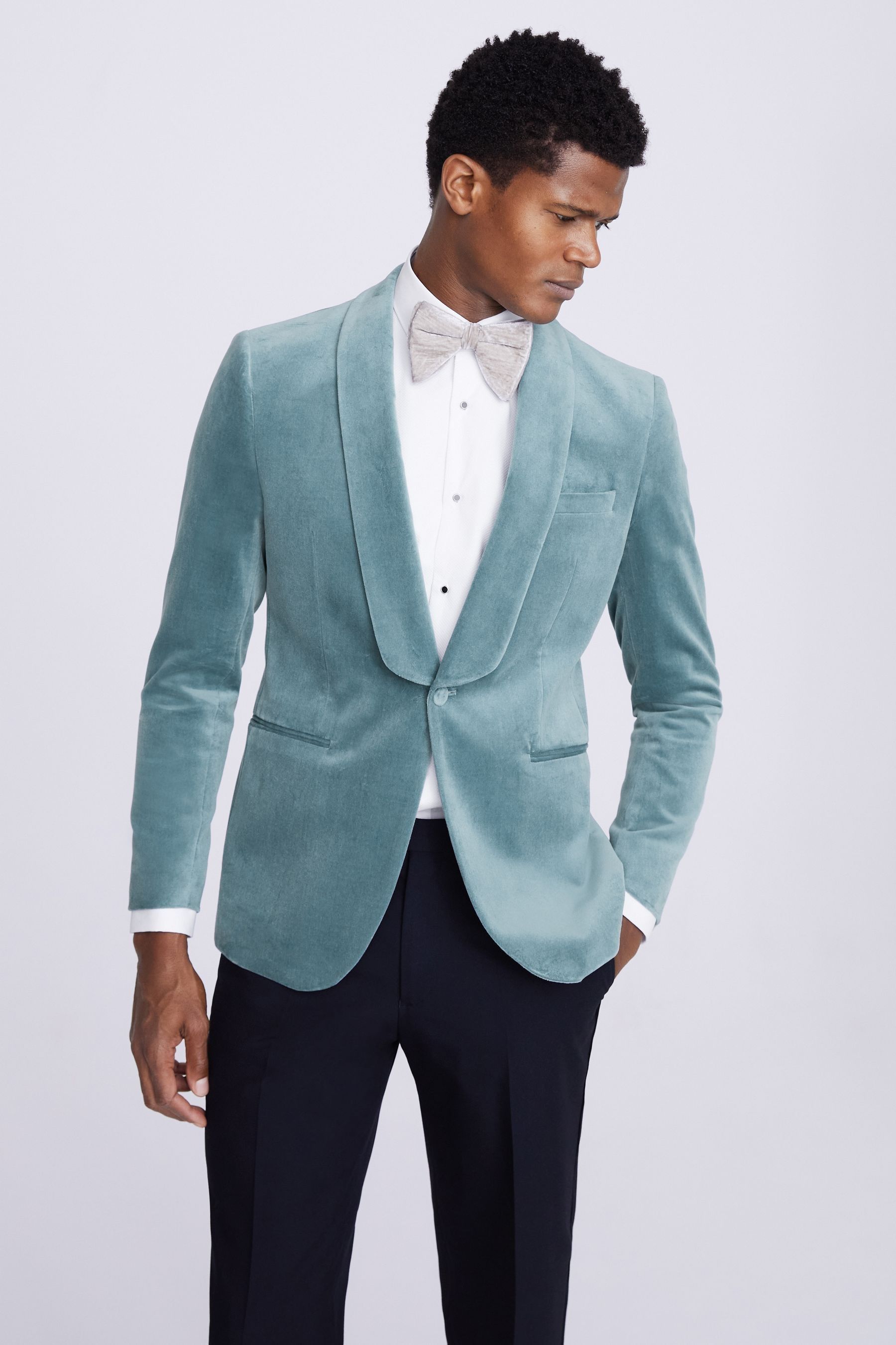 Blue velvet bomber shop