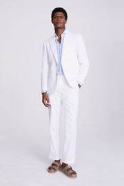 MOSS White Tailored Fit Matte Linen Jacket - Image 1 of 3