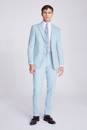 MOSS Blue Tailored Fit Donegal Jacket - Image 1 of 5