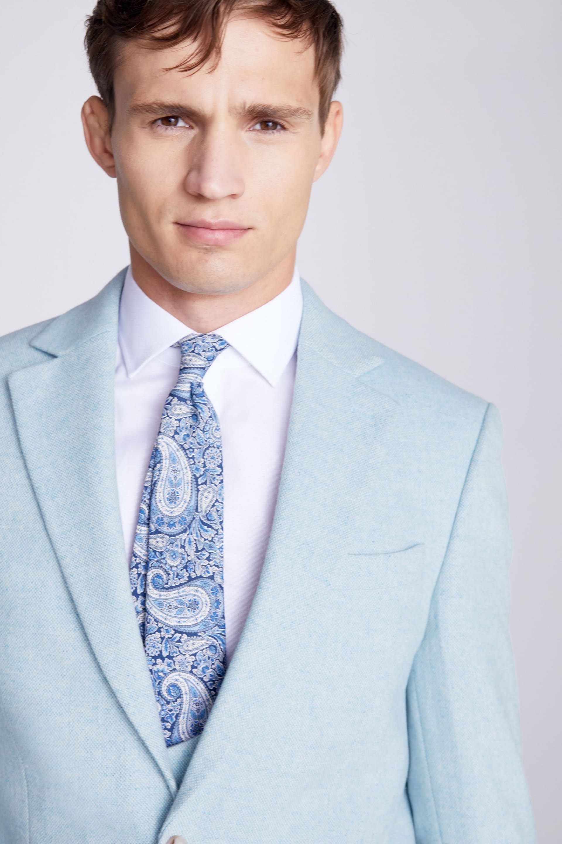 MOSS Blue Tailored Fit Donegal Jacket - Image 5 of 5