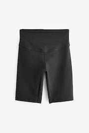 Black Active Sports Tummy Control High Waisted Sculpting Longline Cycling Shorts - Image 4 of 5