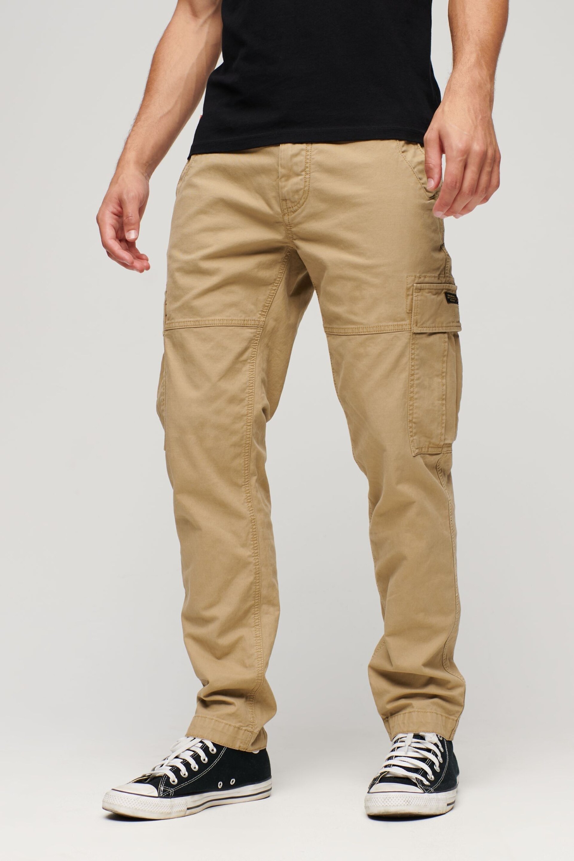 Superdry Cream Core Cargo Trousers - Image 1 of 9