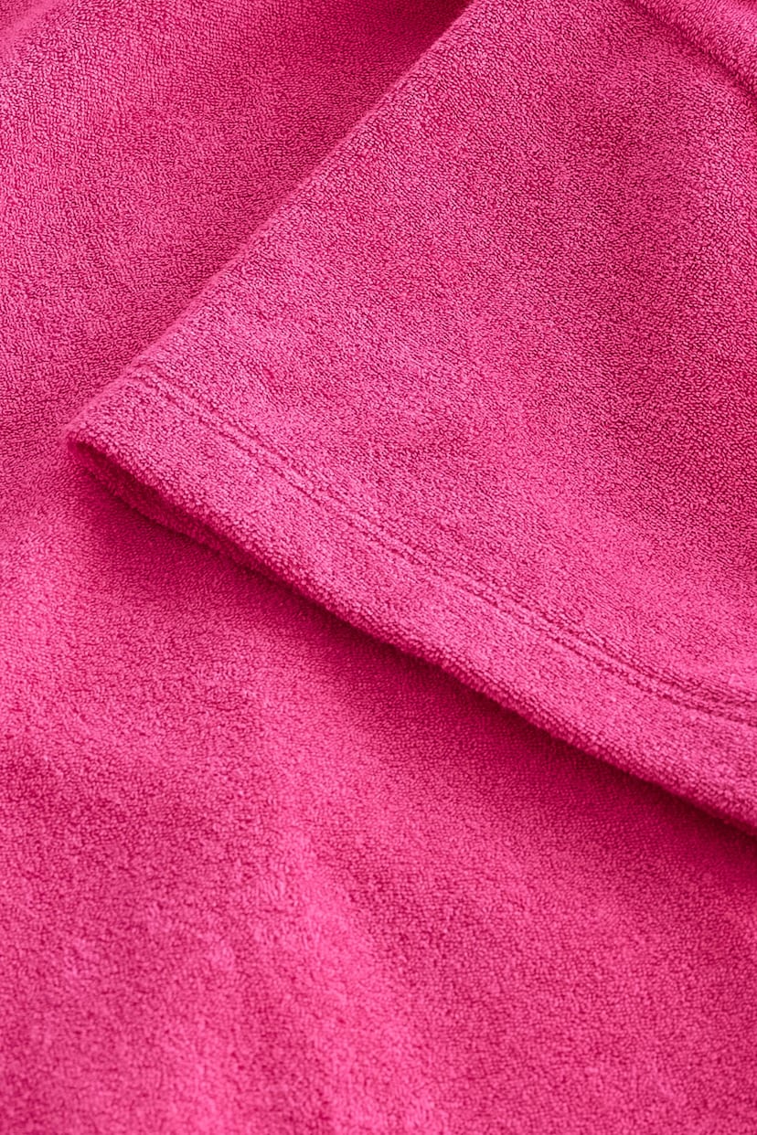 Bright Pink Oversized Hooded Towelling Cover-Up - Image 4 of 4