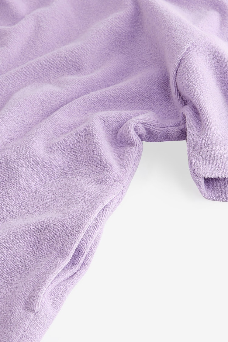 Purple Oversized Hooded Towelling 100% Cotton Cover-Up (3-16yrs) - Image 8 of 8