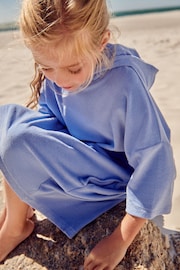 Blue Oversized Hooded Towelling 100% Cotton Cover-Up (3-16yrs) - Image 3 of 7