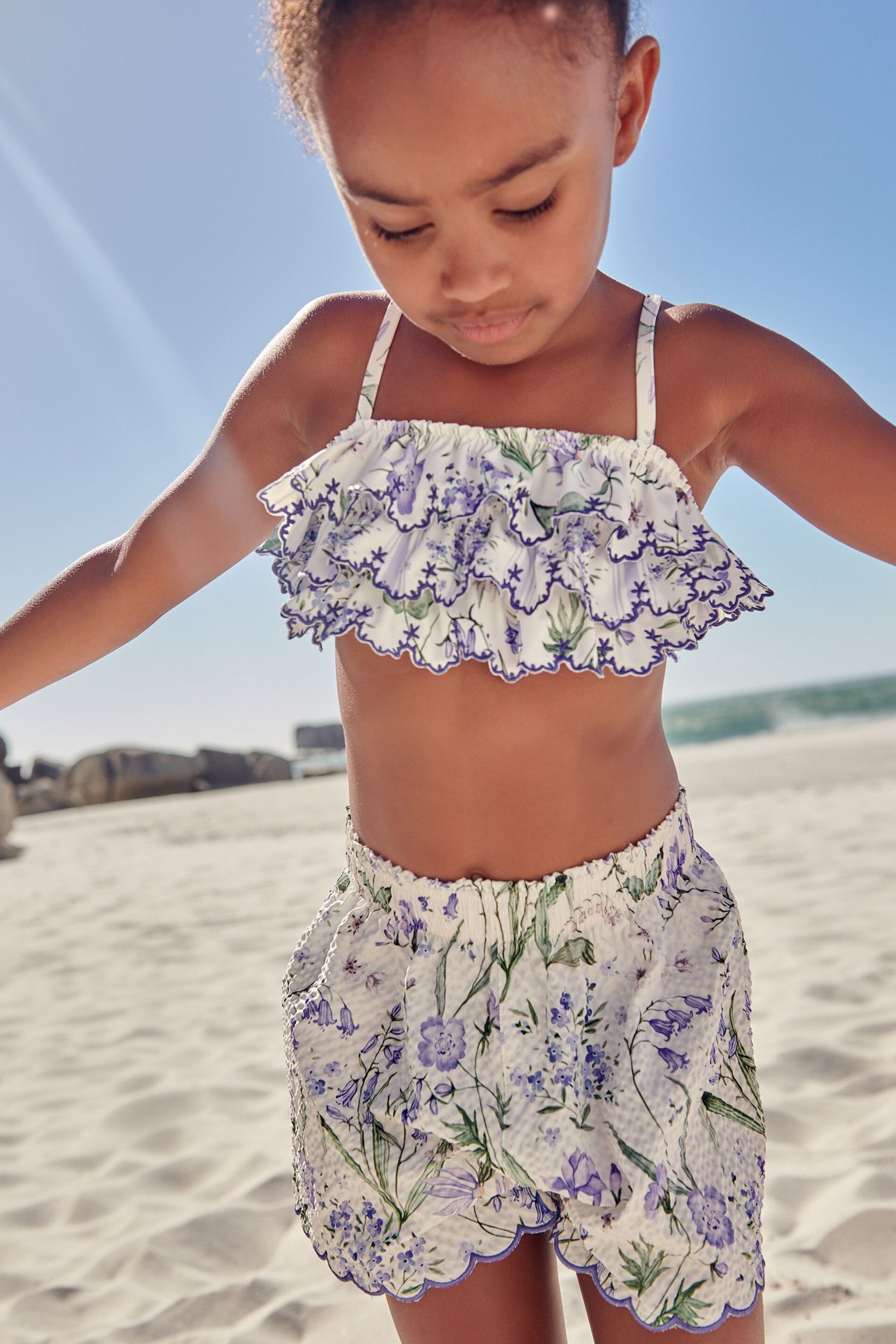 Floral Textured Beach Shorts - Image 1 of 7