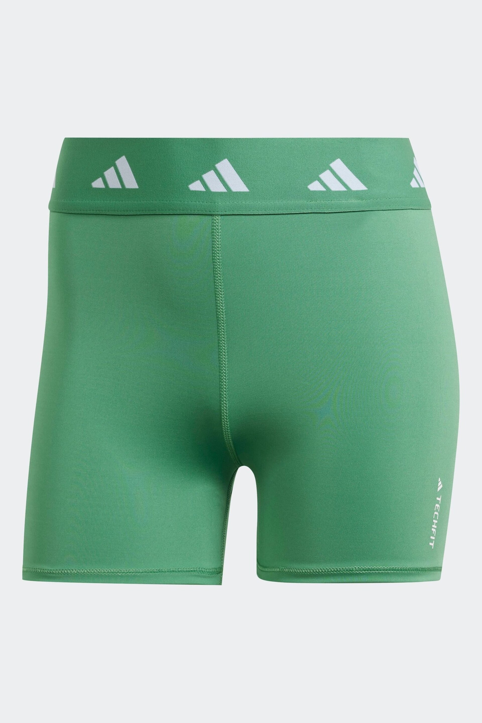 adidas Green Smokey Olive Canvas Techfit Shorts - Image 6 of 6
