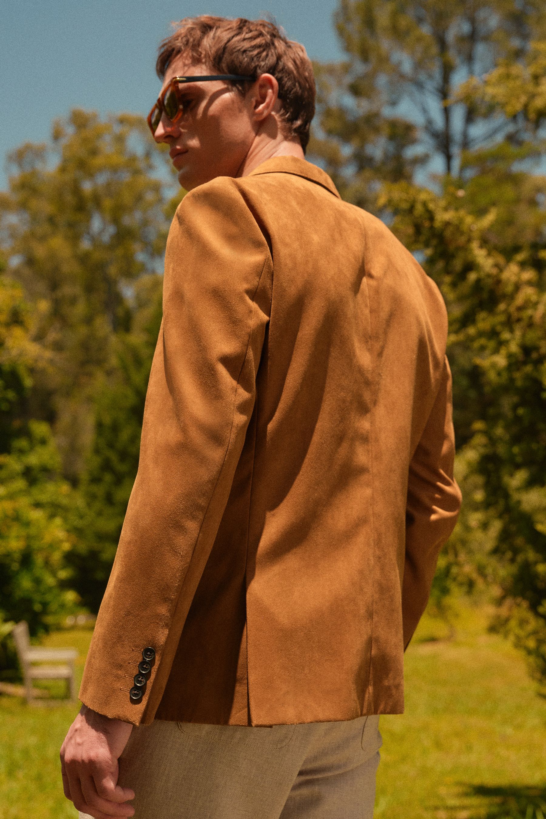 Tan slim fit blazer outlet