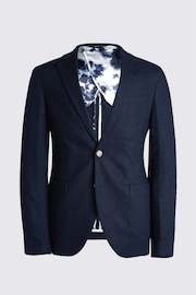 MOSS Blue Slim Fit Matte Linen Jacket - Image 6 of 6