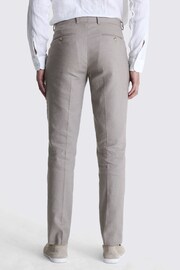 MOSS Taupe Natural Slim Fit Linen Trousers - Image 3 of 3