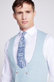 MOSS Blue Tailored Fit Donegal Waistcoat - Image 3 of 3