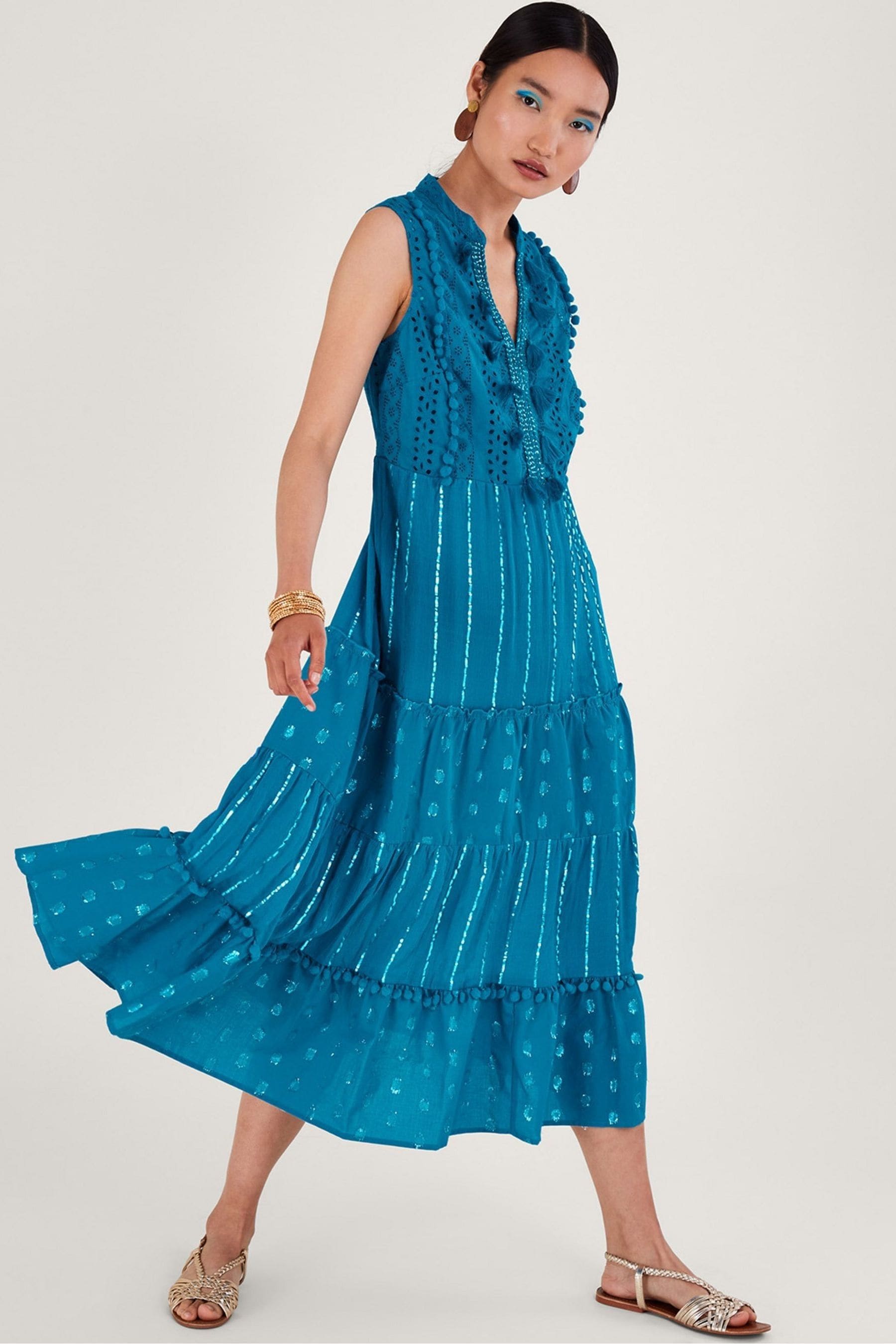 Buy Monsoon Metallic Tassel Kaftan Dress from Next Luxembourg