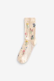 Navy Floral Ankle Socks 4 Pack - Image 2 of 6