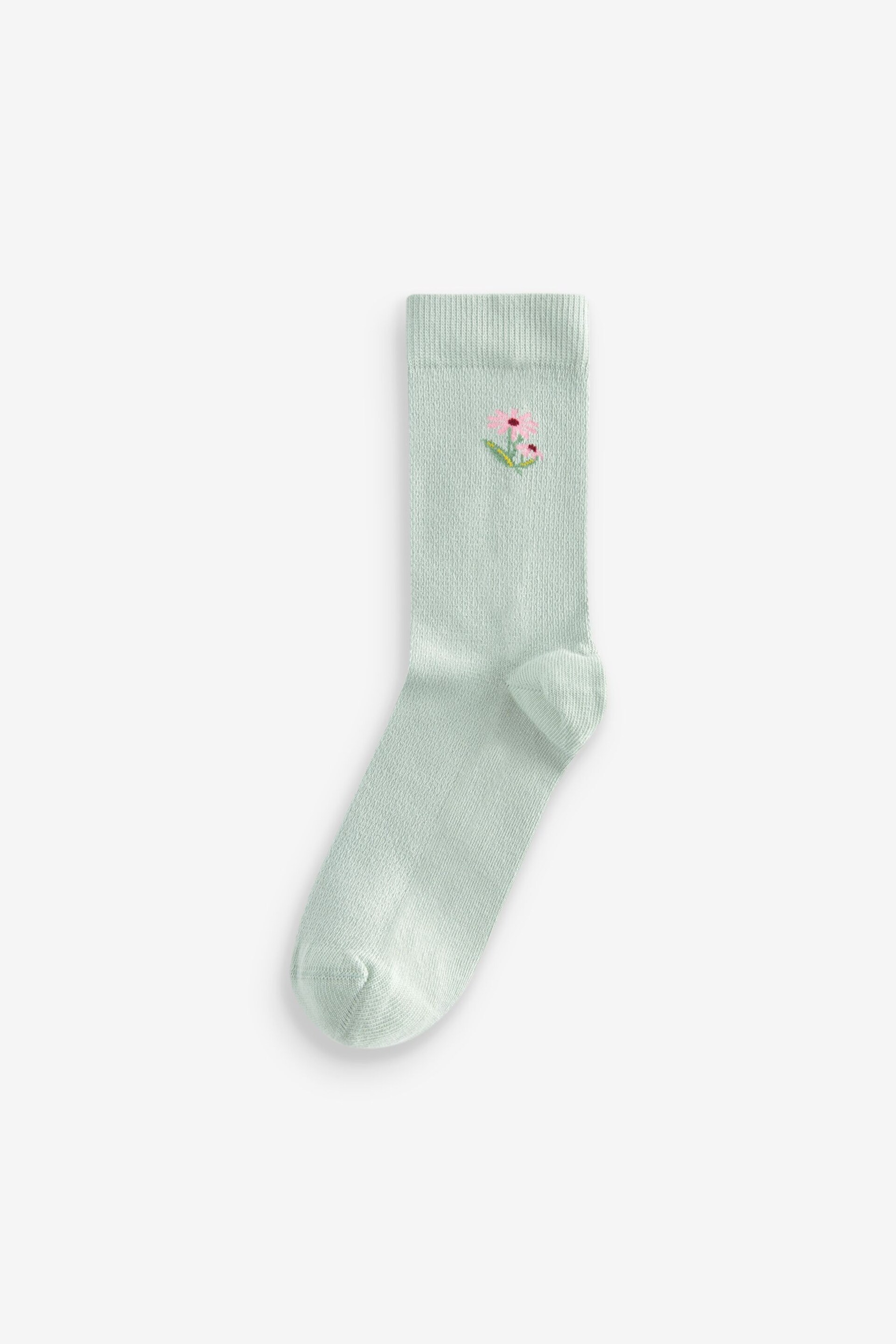 Navy Floral Ankle Socks 4 Pack - Image 5 of 6