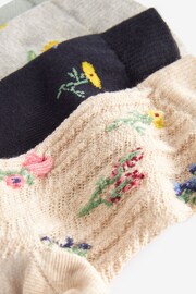 Navy Floral Ankle Socks 4 Pack - Image 6 of 6