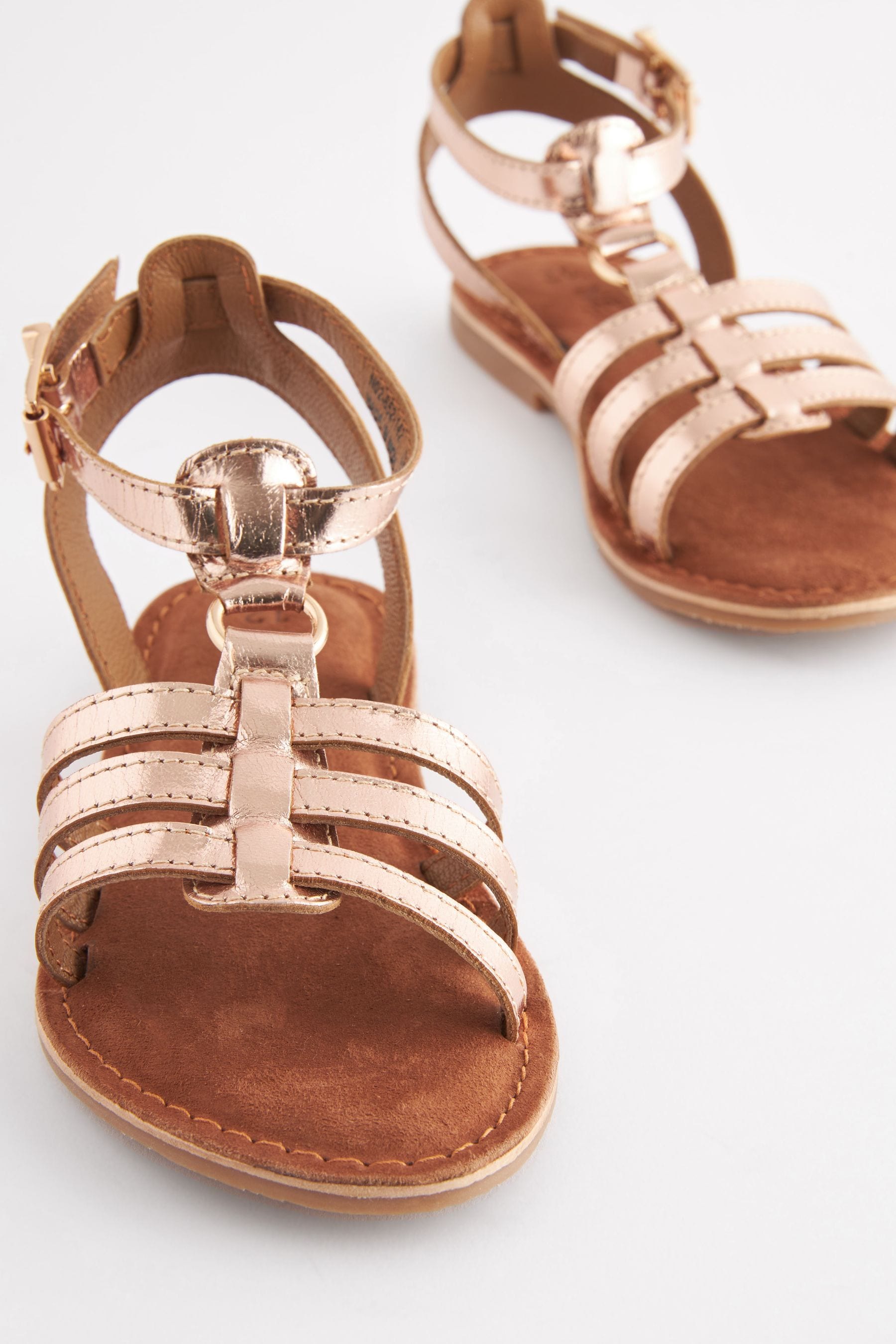 Buy Rose Gold Leather Gladiator Sandals from Next Canada