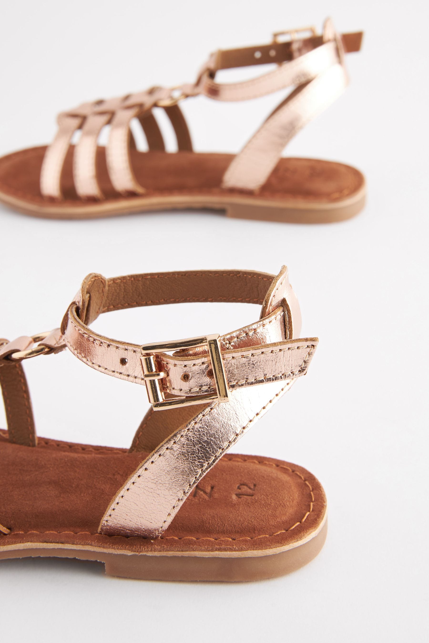 Buy Rose Gold Leather Gladiator Sandals from Next Canada