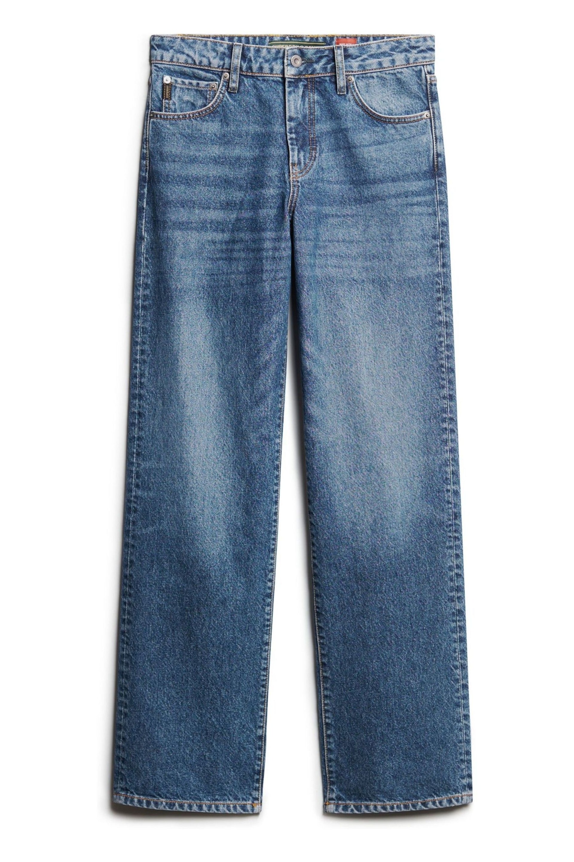 Superdry Blue Mid Rise Wide Leg Jeans - Image 6 of 8