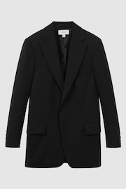 Reiss Black Alia Petite Oversized Wool Blend Single Breasted Blazer - Image 2 of 7