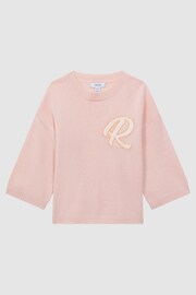 Reiss Pink Afi Junior Wool Blend Motif Jumper - Image 2 of 6
