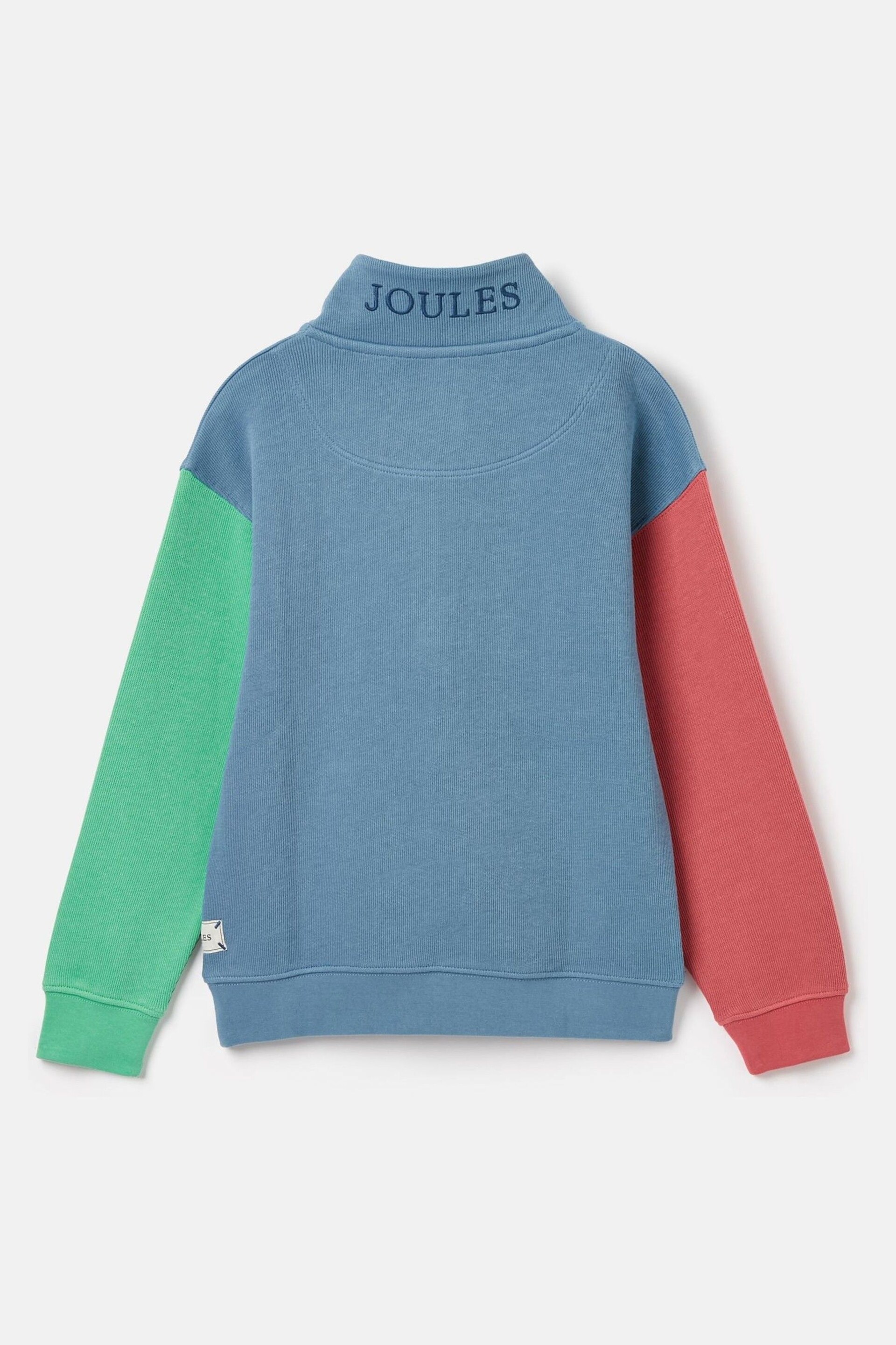 Joules Alistair Blue Boys' Quarter Zip Sweatshirt - Image 2 of 5