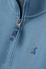 Joules Alistair Blue Boys' Quarter Zip Sweatshirt - Image 3 of 5