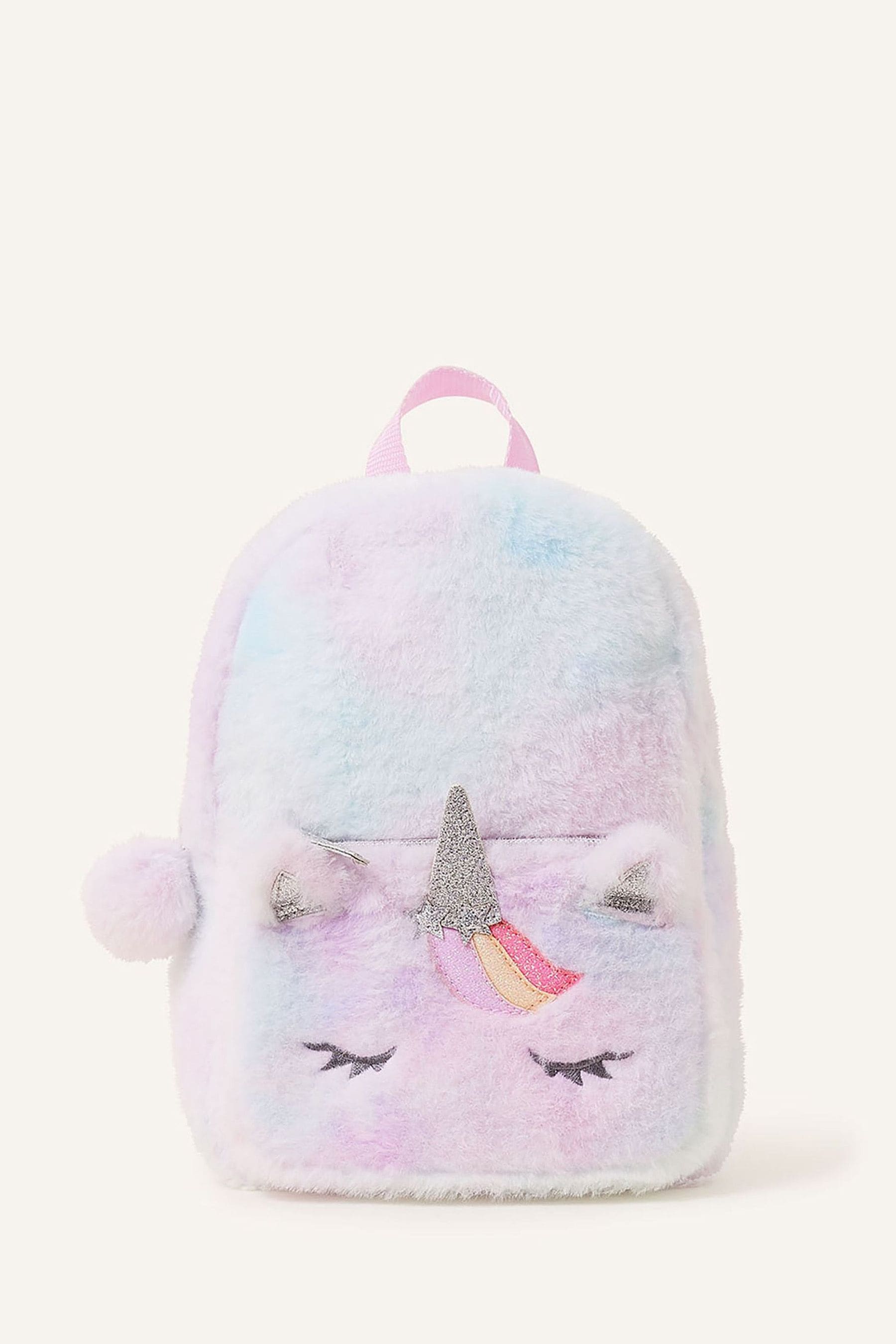 Buy Angels By Accessorize Kids Pink Fluffy Unicorn Backpack from Next Luxembourg