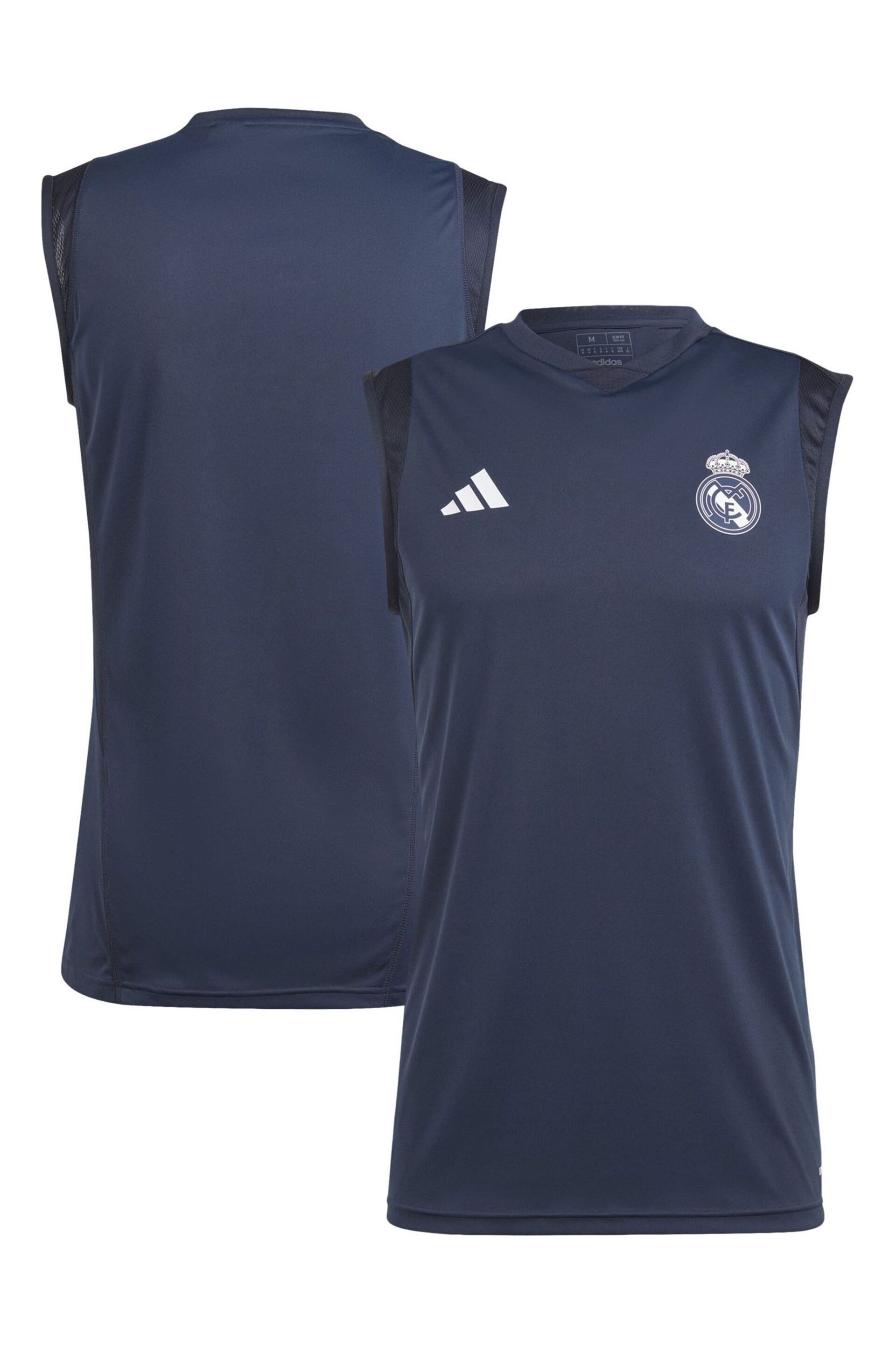 adidas Blue Real Madrid Training Sleeveless Jersey - Image 1 of 3