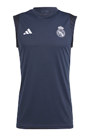 adidas Blue Real Madrid Training Sleeveless Jersey - Image 2 of 3
