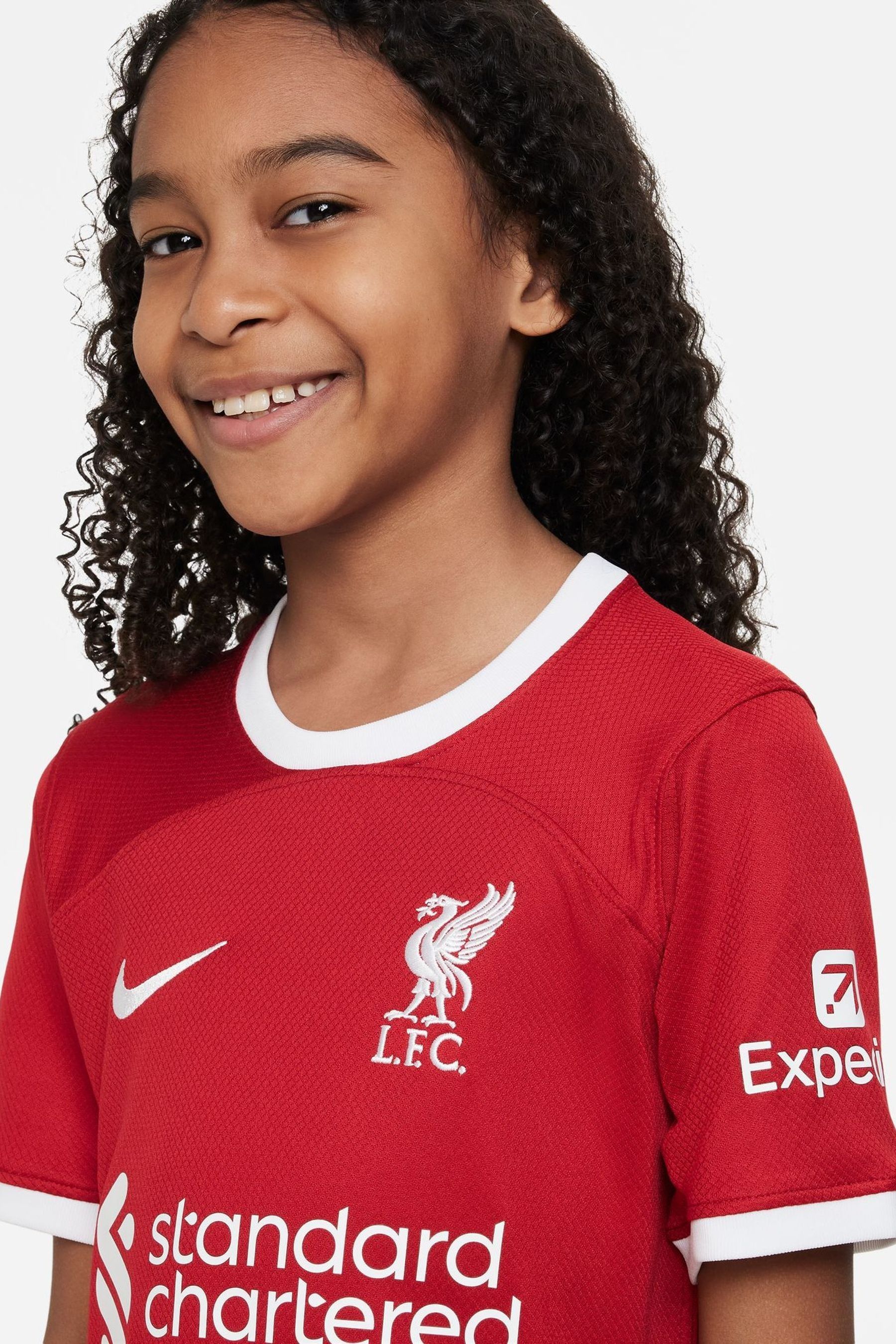Buy Nike Red Robertson 26 Jr. Liverpool Stadium 23 24 Home Football Shirt Kids from Next Luxembourg