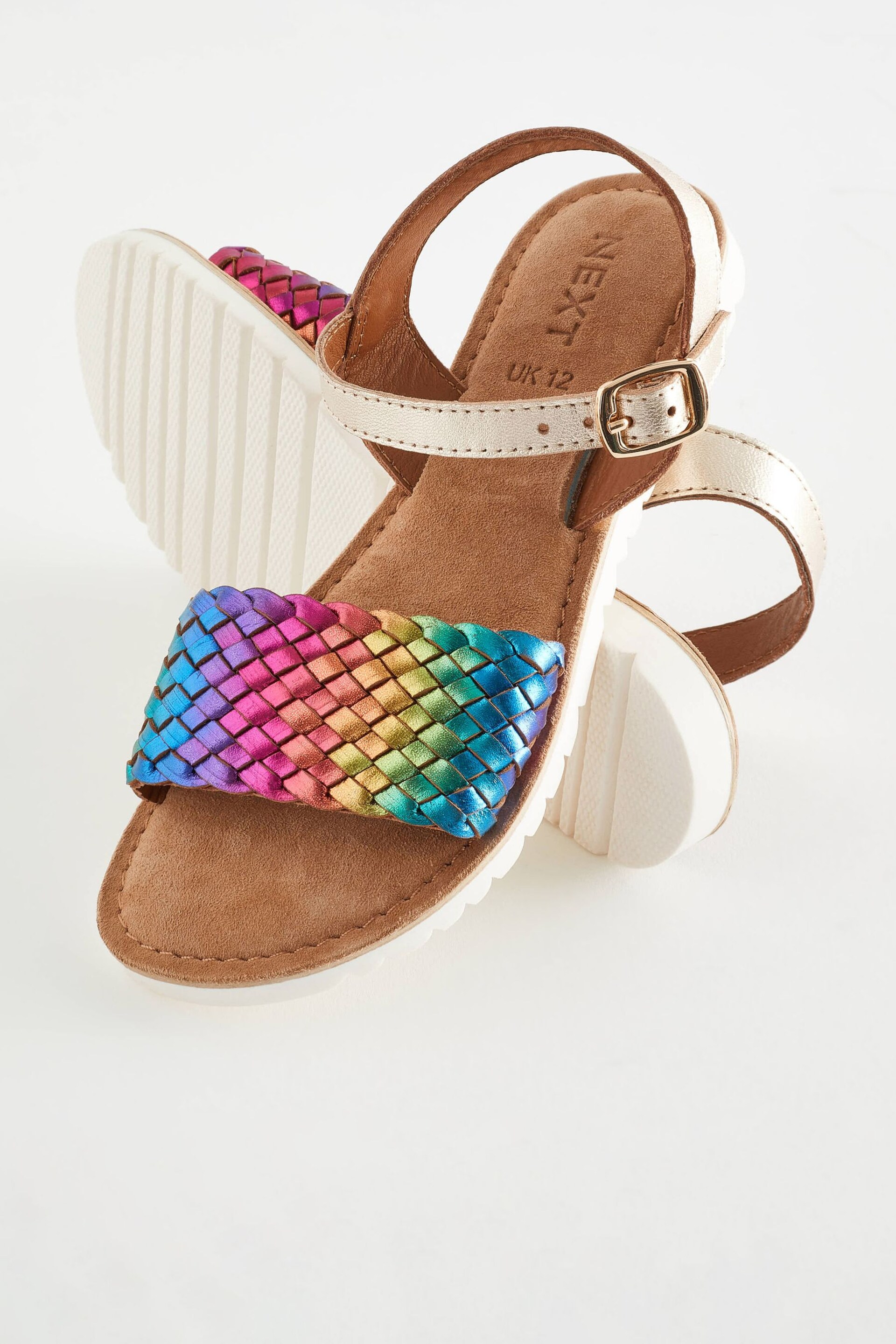 Rainbow Leather Woven Sandals - Image 2 of 5