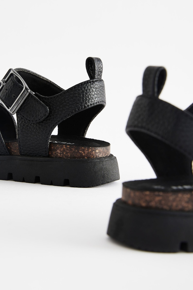 Black Chunky Corkbed Sandals - Image 2 of 2