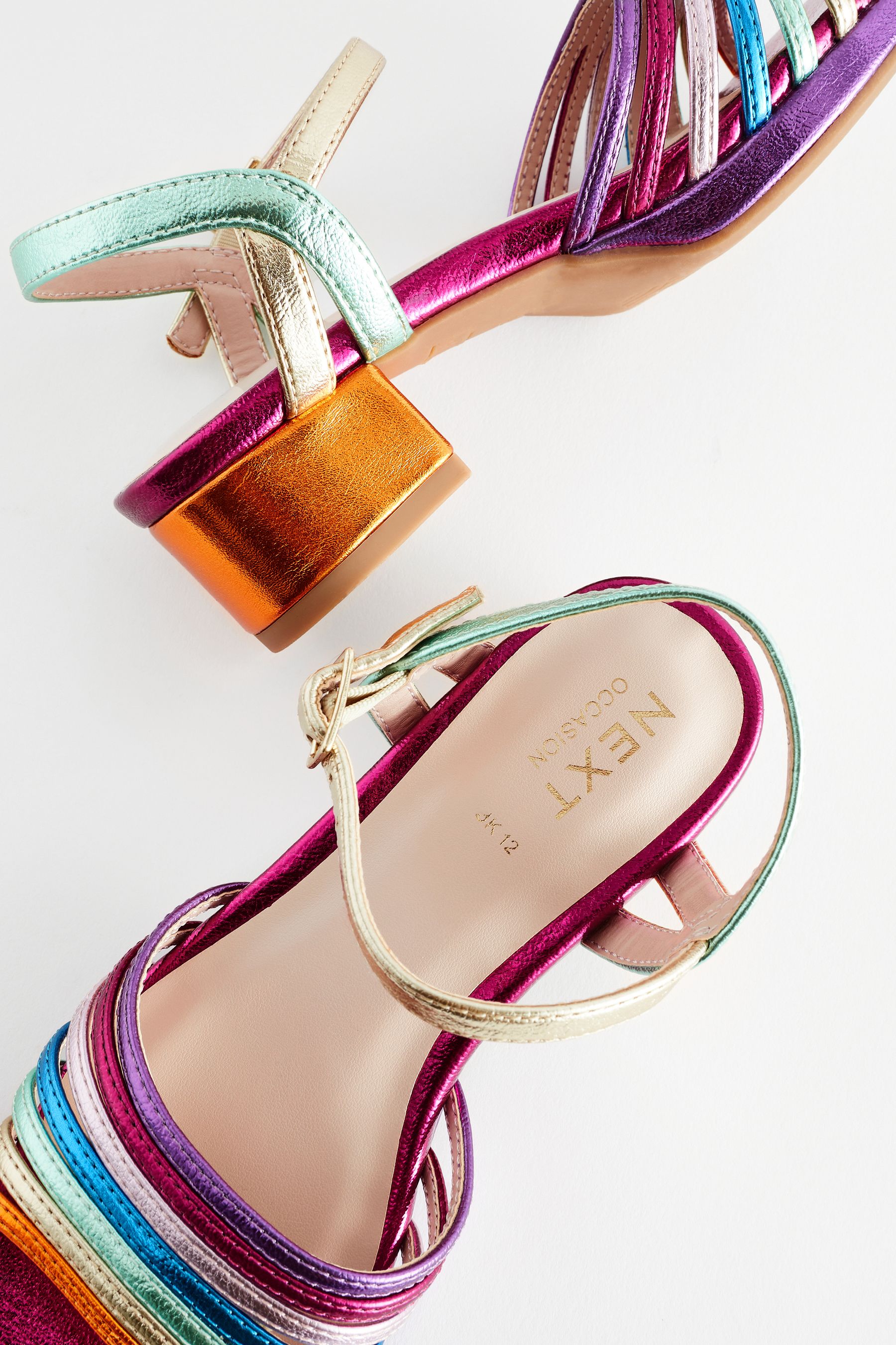 Buy Multicolour Rainbow Platform Heel Occasion Sandals from the Next UK online shop