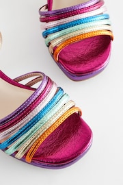 Multicolour Rainbow Platform Heel Occasion Sandals - Image 4 of 5
