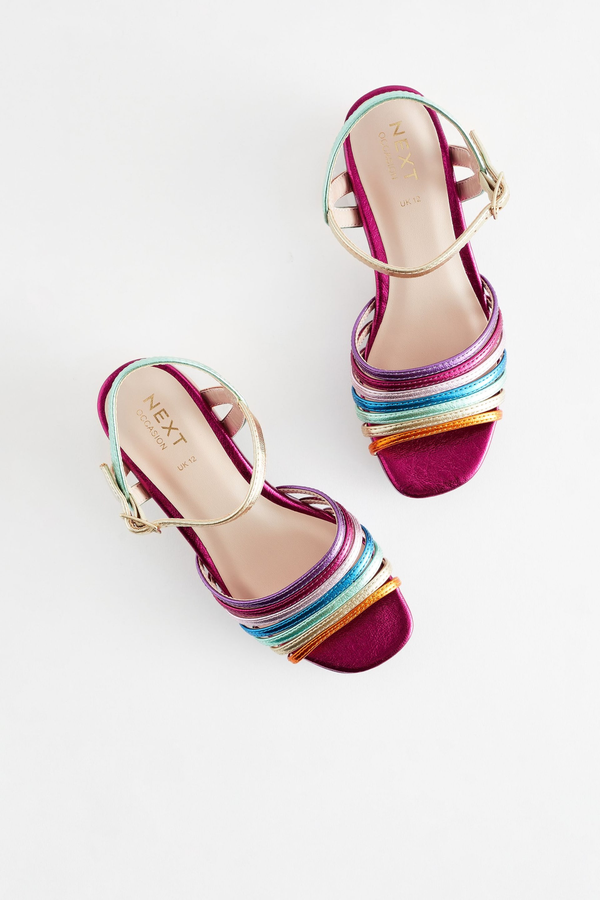 Multicolour Rainbow Platform Heel Occasion Sandals - Image 5 of 5