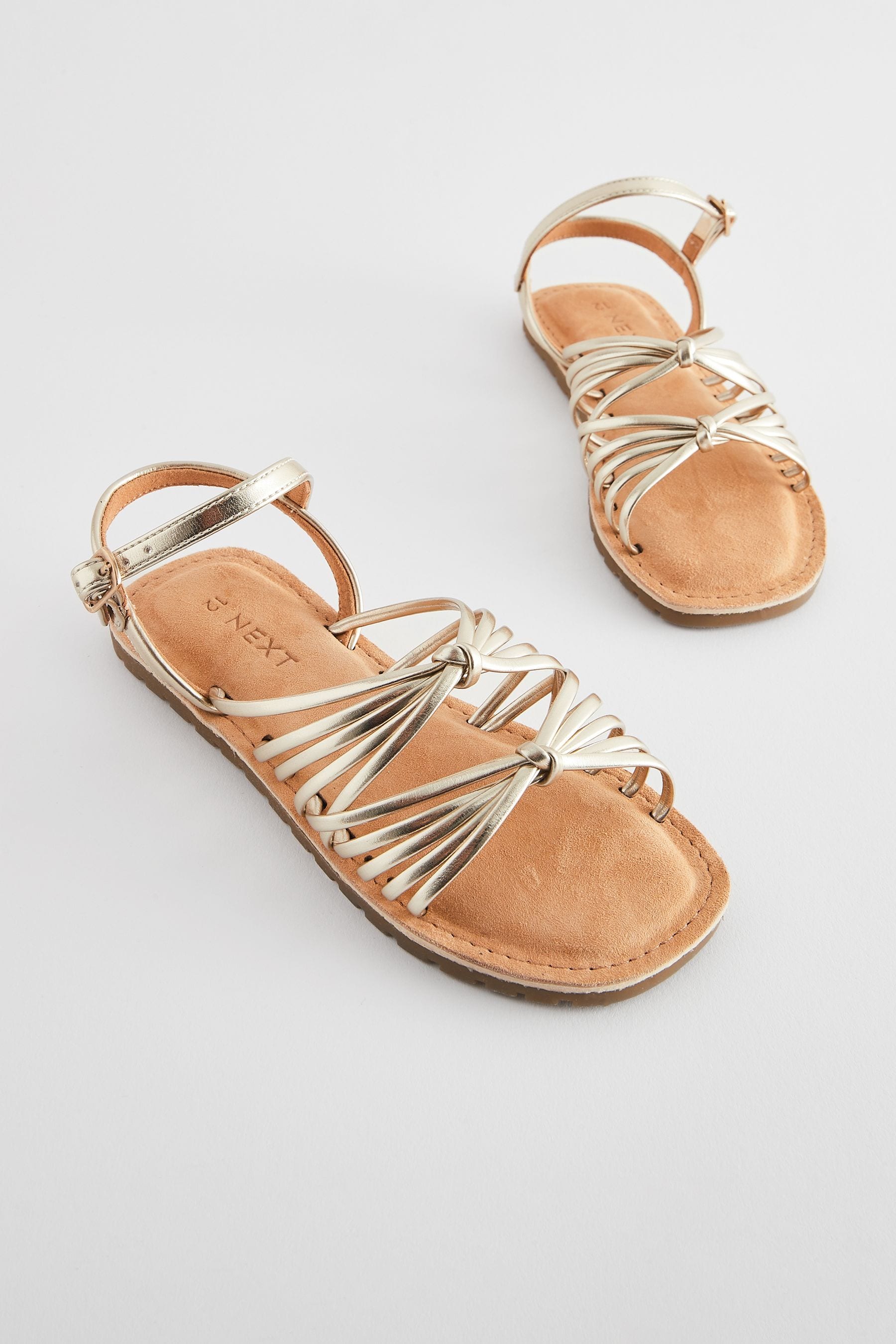 Buy Gold Metallic Strappy Sandals from the Next UK online shop