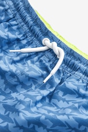 Light Blue Shark Printed Swim Shorts (3-16yrs) - Image 6 of 6