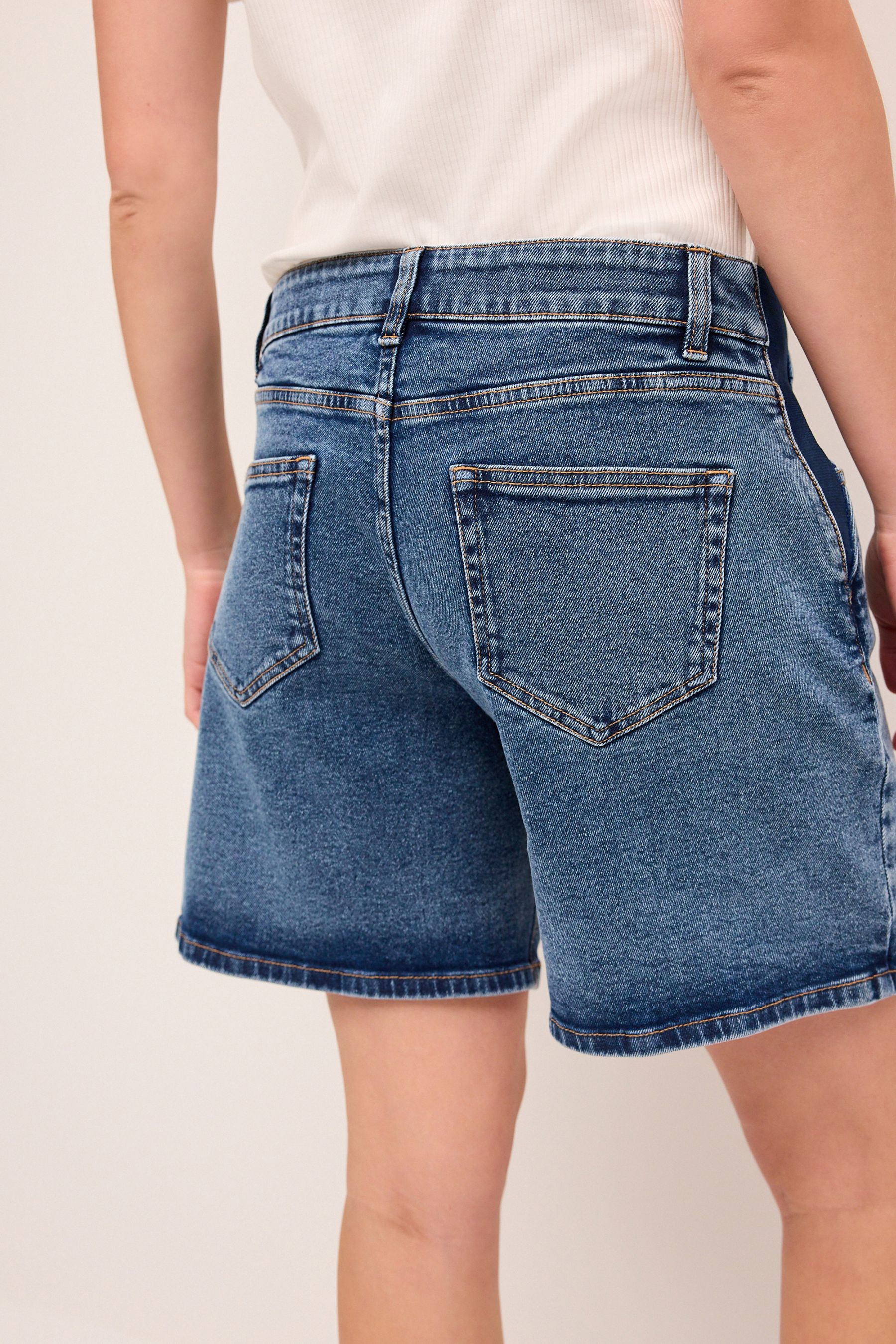 Buy Mid Blue Maternity Denim Boyfriend Shorts from Next Denmark