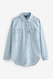 Bleach Oversized Denim 100% Cotton Shirt - Image 4 of 5