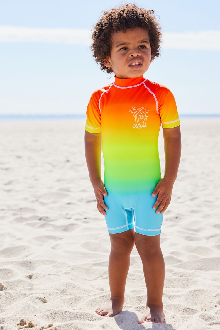 Rainbow Dip Dye Sunsafe All-In-One Swimsuit (3mths-7yrs) - Image 2 of 9
