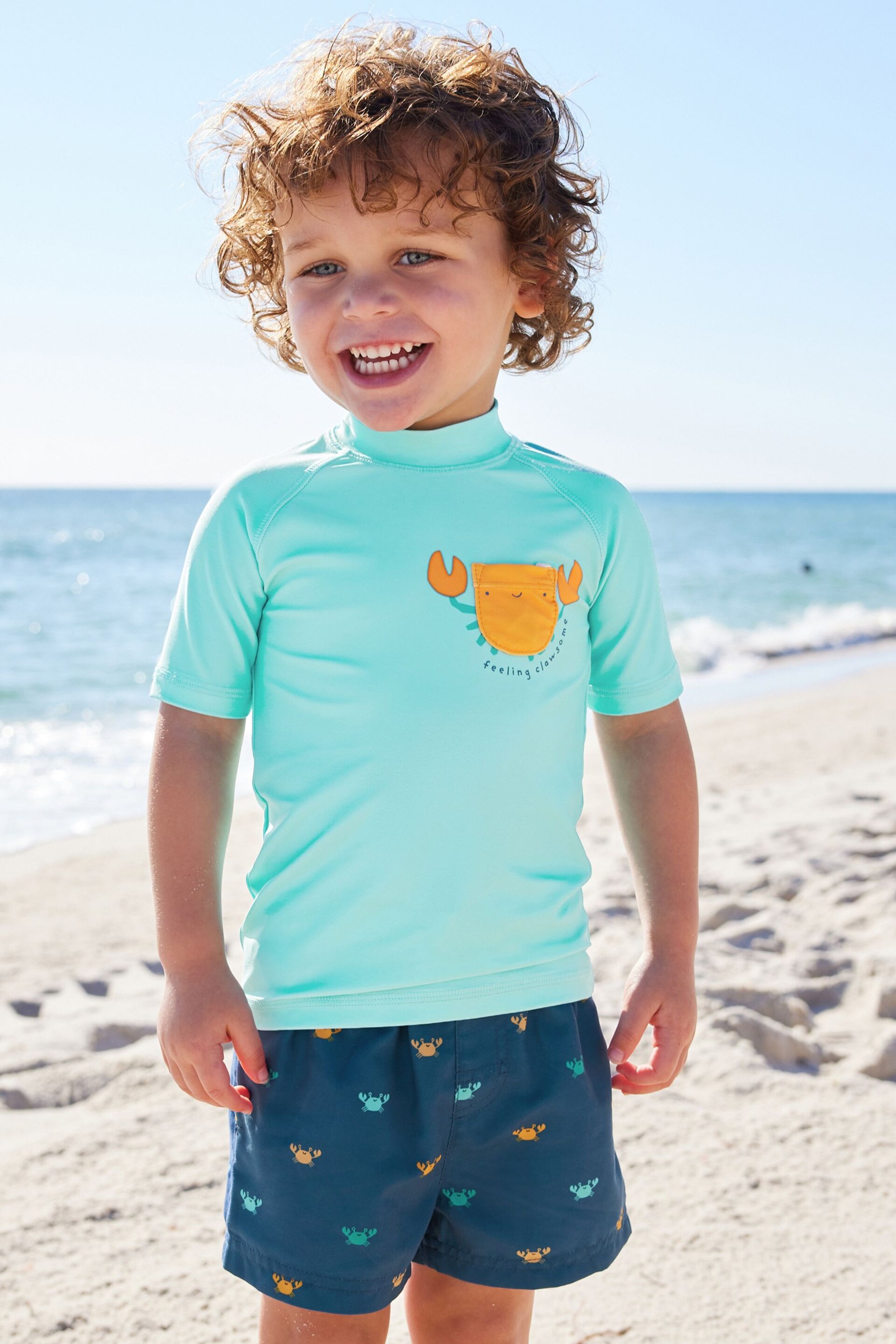 Blue Crab Sunsafe Top and Shorts Set (3mths-7yrs) - Image 1 of 8