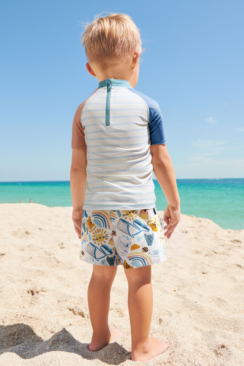 Neutral Safari Sunsafe Top and Shorts Set (3mths-7yrs) - Image 2 of 6