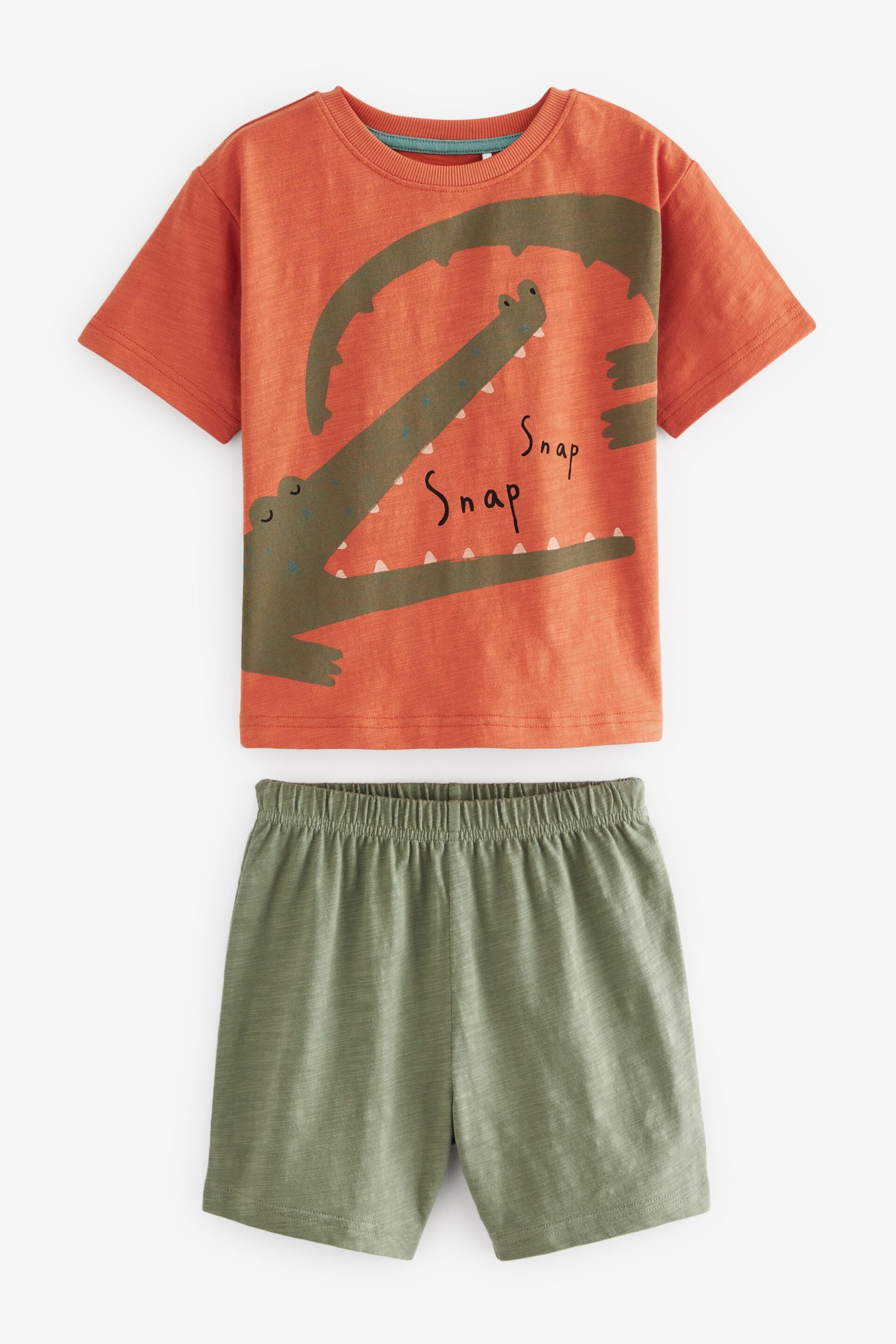 Muted Orange/Blue/Yellow Animal Short Sleeve 3 Pack Pyjama Set (9mths-12yrs) - Image 2 of 6