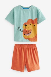 Muted Orange/Blue/Yellow Animal Short Sleeve 3 Pack Pyjama Set (9mths-12yrs) - Image 3 of 6