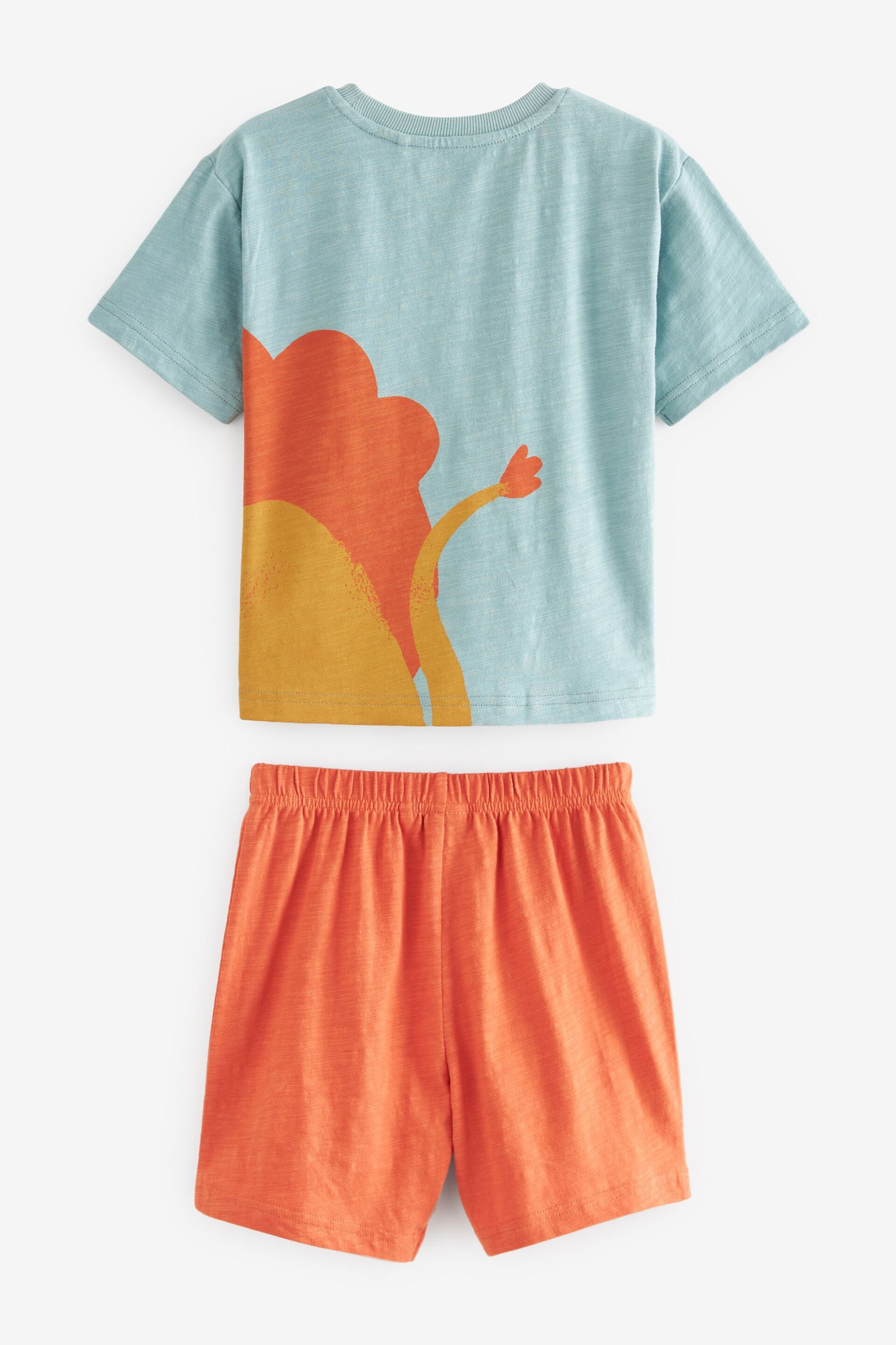 Muted Orange/Blue/Yellow Animal Short Sleeve 3 Pack Pyjama Set (9mths-12yrs) - Image 4 of 6