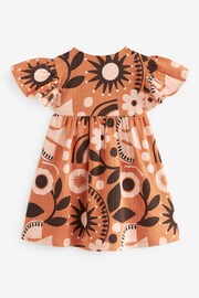 Brown Short Sleeeve Wrap Dress (3mths-7yrs) - Image 6 of 8